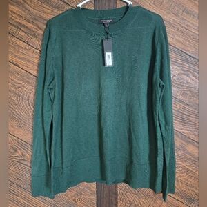 NWT Lightweight Banana Republic Silk Cashmere Sweater in Forest Green Large